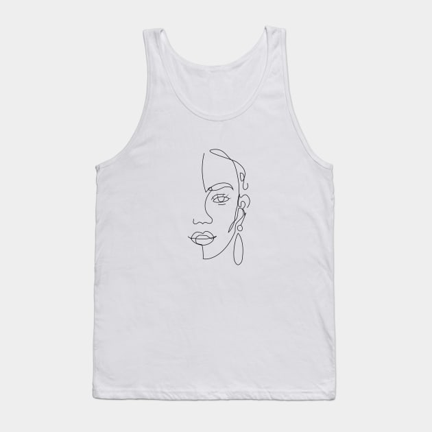 women face line art design Tank Top by Charith